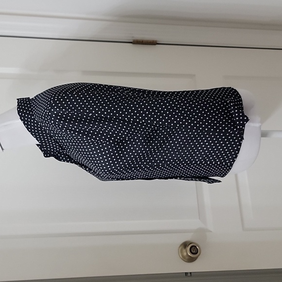 apostrophe size 4 Navy Blue White Polkadot LS Blouse - Picture 3 of 11